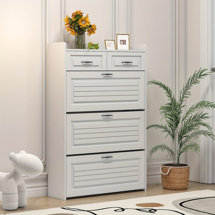 Armário Organizador de Sapatos com 3 Portas e 2 Gavetas