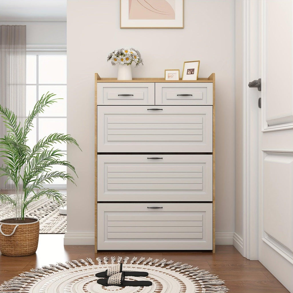 Armário Organizador de Sapatos com 3 Portas e 2 Gavetas