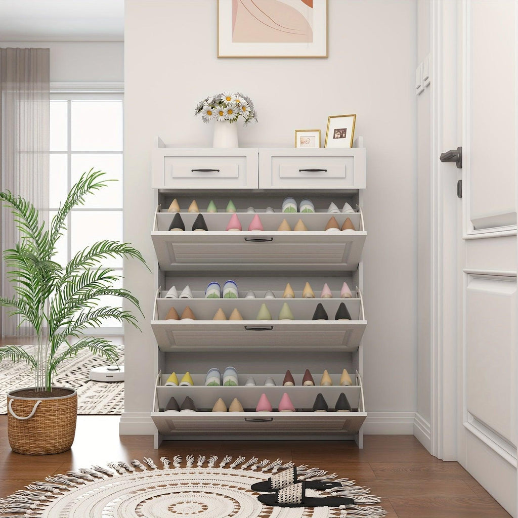 Armário Organizador de Sapatos com 3 Portas e 2 Gavetas