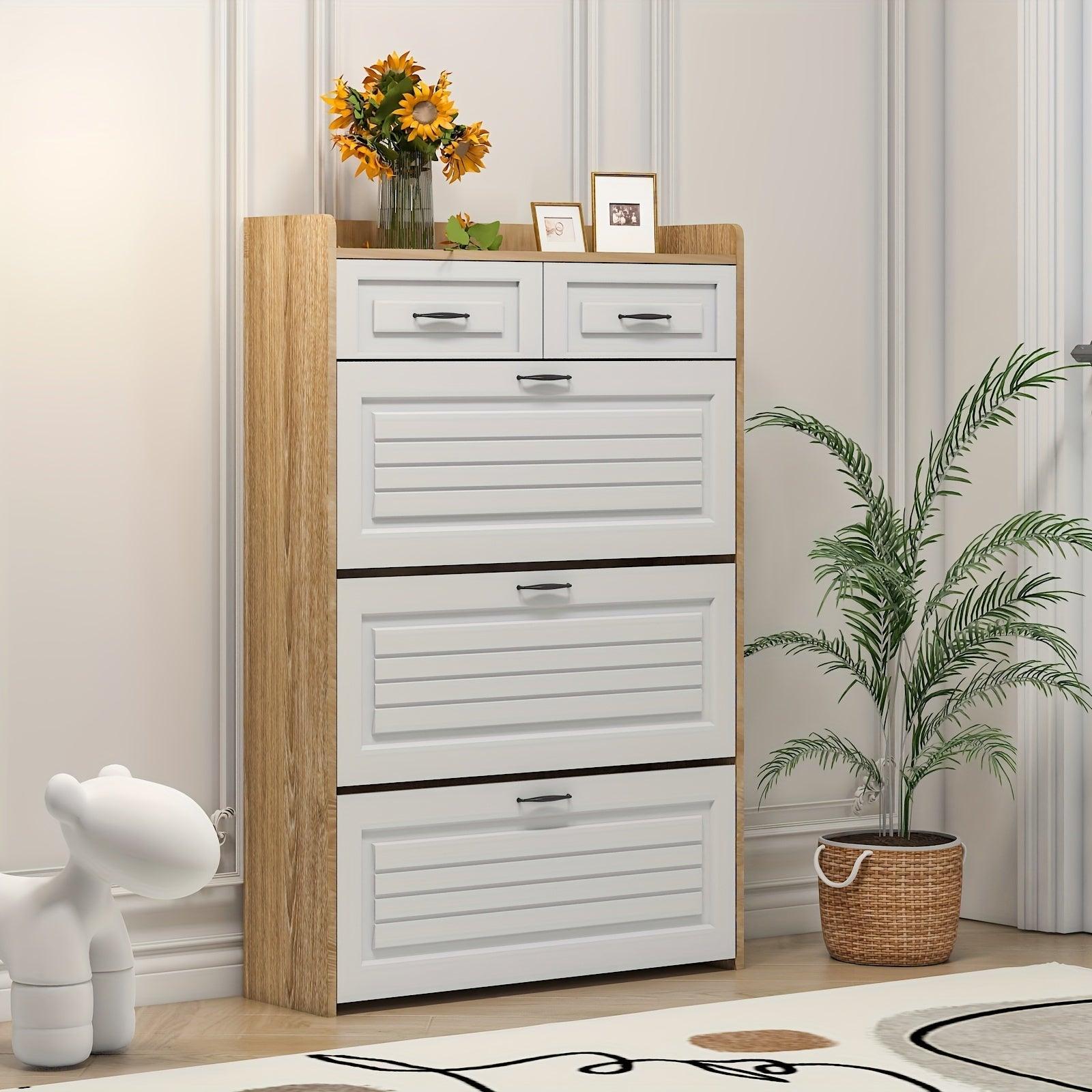 Armário Organizador de Sapatos com 3 Portas e 2 Gavetas