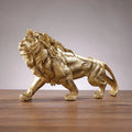 Escultura Leão Dourado Majestoso - eFlix